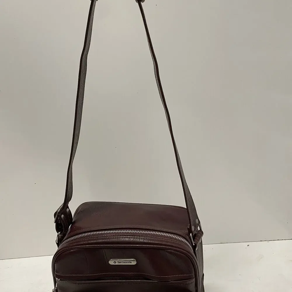 Samsonite Sonora Vintage Under Seat Carry On Travel Shoulder Bag Burgundy Red